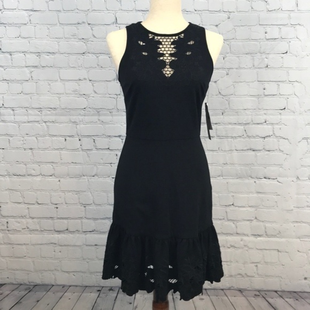 CYNTHIA STEFFE Sleeveless A Line Dress Black sz 0